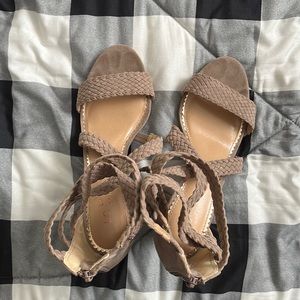 LC Lauren Conrad nude sandal heels